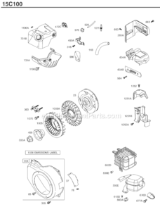 Page E Diagram and Parts List for 15C100 0111-0939 Briggs and Stratton Engine